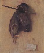 Still Life with Partridge,Iron Gloves and Bolt of a Crossbow (mk14)